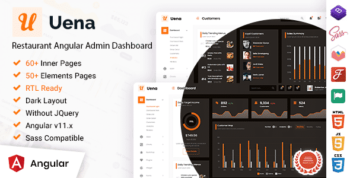 Uena - Restaurant Food Angular Admin Dashboard Template