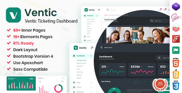 Ventic - Event Ticketing Bootstrap 5 Admin Template