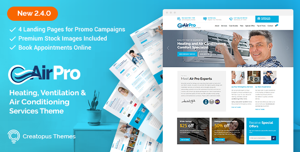 AirPro - Heating and Air conditioning WordPress Theme for Maintenance Services