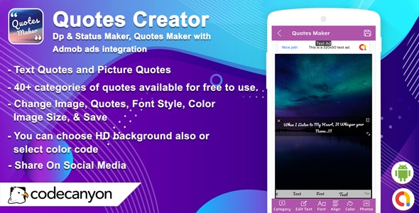 Android Quotes Maker Dp & Status Maker, Quotes Maker (Android 10 Supported)