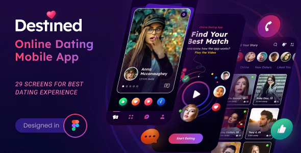 Destined - A Dating App UI Figma Template