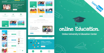 Education Center - LMS Online University & School Courses Studying WordPress Theme