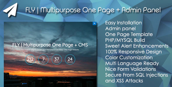 FLY - Multipurpose One Page + Admin Panel