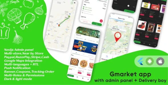 GMarket - Grocery, Pharmacy, Food & Courier Delivery App |Multi-Vendor Marketplace (Next JS Backend)