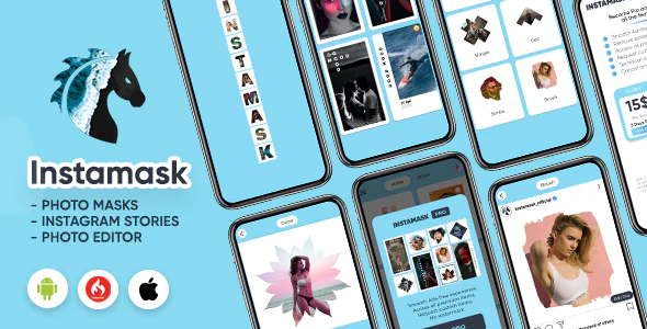 Instamask (iOS) - Photo Masks - Photo Frame - Photo Editor App (Swift/CodeIgniter)