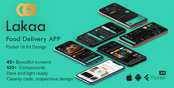 Lakaa - Best food delivery APP Template - Flutter 2.0 - Android & IOS UI Kit