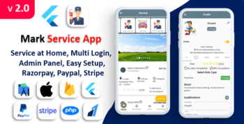 Mark Service App - Service At Home - Multi Payment Gateways Integrated - Complete Solution