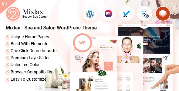 Mixlax - Spa Nail Beauty Hairdresser & Salon WordPress Theme