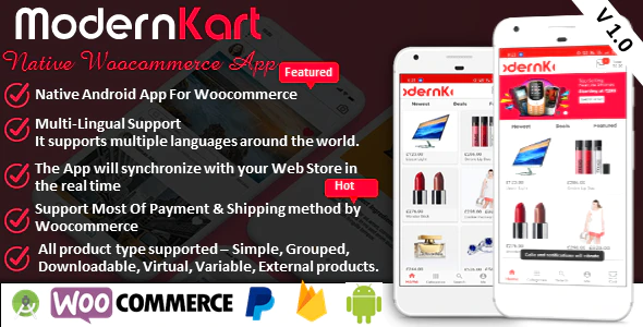 Modernkart Native Android Application for Woocommerce