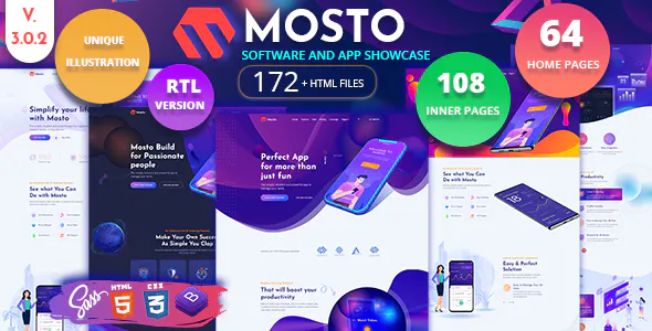Mosto - app landing page