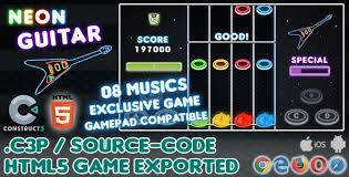Neon Guitar HTML5 Game - With Construct 3 All Source-code
