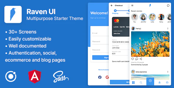 Raven UI - Multipurpose Ionic 5 & Angular Starter Theme