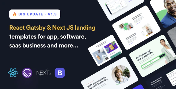 ShadePro - React Gatsby & Next Landing Page Template