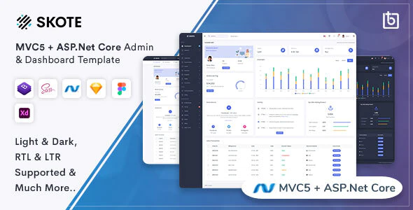 Skote - ASP.Net Core 8 & MVC5 Admin & Dashboard Template