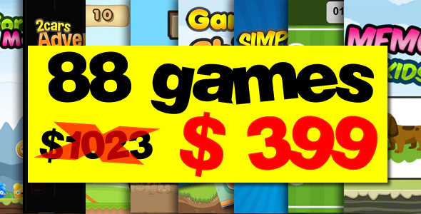 Super Mega Bundle 88 Games - HTML5 Games Construct 3 / Construct 2