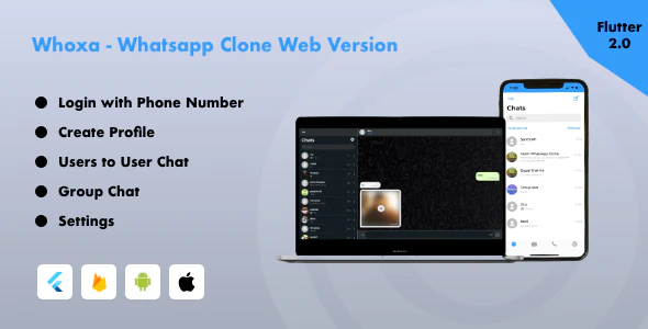 Whoxa Web - Whatsapp Chat Web App - Whatsapp web - Whatsapp web app with Admin Panel