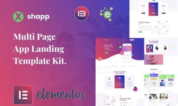 Xshapp - App Landing Elementor Template Kit
