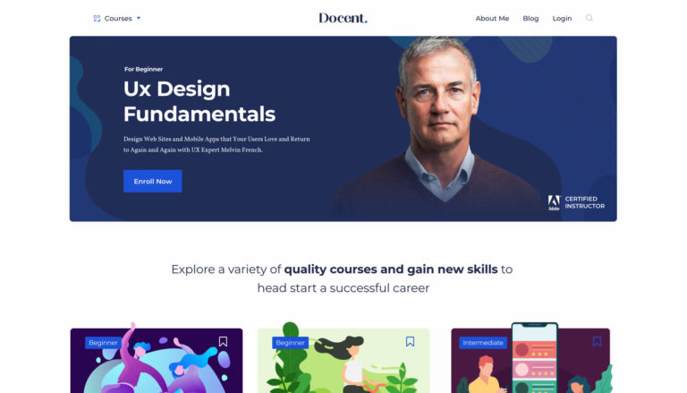 Docent Pro – WordPress LMS Theme for Single Instructor - Themeum