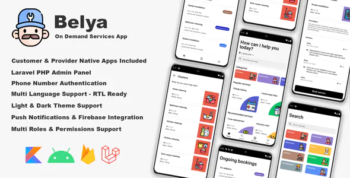 Belya - On Demand Service App - Customer & Provider Apps with Admin Panel