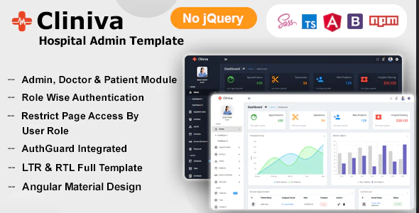 Cliniva Hospital - Angular 12+ Medical Admin Dashboard Template For Doctors & Clinics