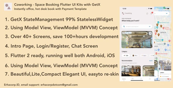 Coworking - Workspace Booking Flutter UI Kits with GetX