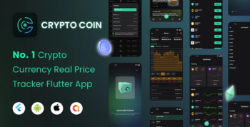CryptoCoin : Flutter Full cryptocurrency app for live tracking and watching cryptocurrencies rates