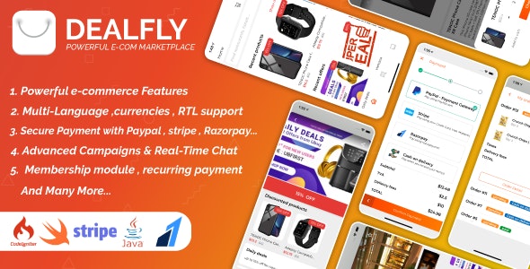 Dealfly - E-commerce & multi-vendors marketplace,Offers, Subscription system - iOS & Android
