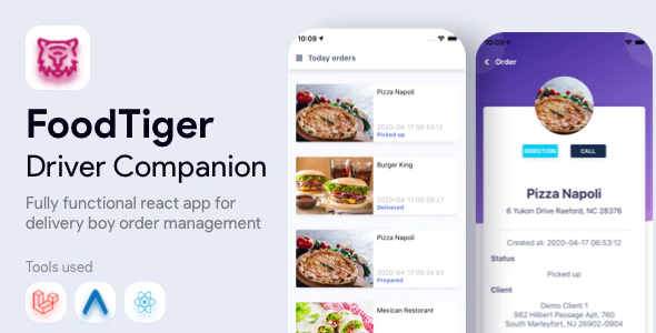 Driver Companion App for FoodTiger Delivery - Driver app