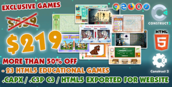 Educational Game Bundle #01 – 23 HTML5 Games - (Construct 2 or 3 source-code)