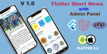 Flutter News in briefs for Android and iOS with Admin Panel