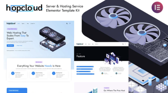 Hopcloud - Server & Hosting Service Elementor Template Kit