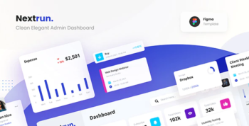 Nextrun - Neat and Clean Admin Dashboard Template Sketch