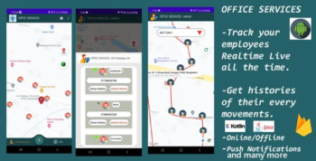 Office Services - Based on Employees Realtime Live Tracking + History Saving [Employee & Admin App]