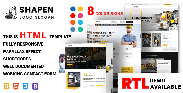 Shapen - Construction Angular Template