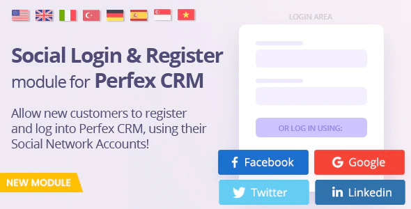 Social Media Login module for Perfex - Register and Log-in using social networks