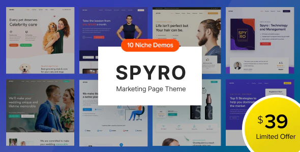 Spyro - Marketing Landing Page WordPress Theme