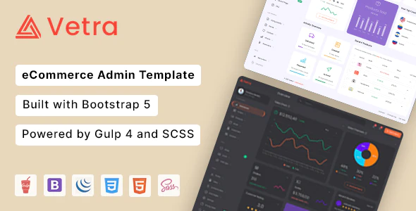 Vetra - HTML & Laravel E-Commerce Admin Dashboard Template
