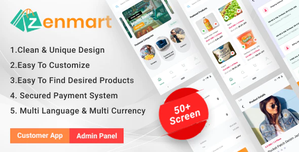Zenmart - eCommerce Flutter Mobile App with Admin Panel Single Vendor