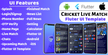 Cricket Live Match UI Template - Flutter 2.0