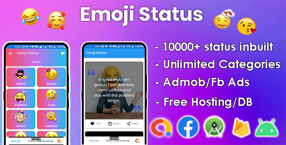 Emoji Status - 10000+ status Inbuilt, Ready to Publis