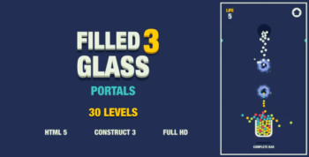 Filled Glass 3 Portals - HTML5 Game (Construct3)