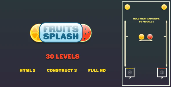 Fruits Splash - HTML5 Game (Construct3)