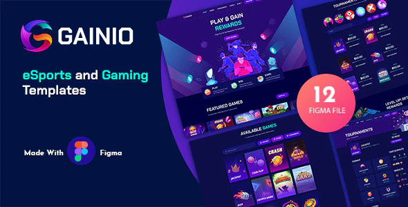 Gainio - eSports and Gaming Figma Templates