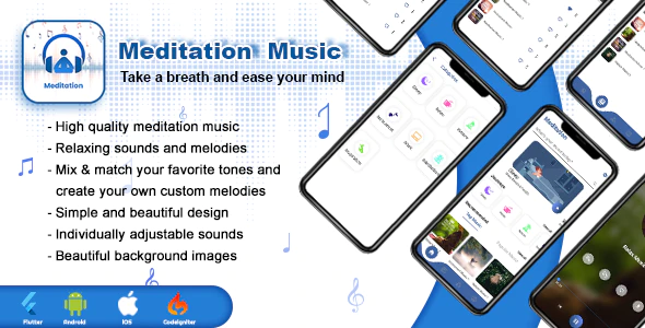 Meditation App - Flutter App Relaxation & Meditation Music Application with Admin Panel
