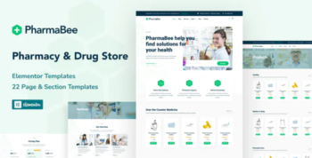 PharmaBee - Pharmacy & Drug Store Website Elementor Template Kit