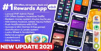 Premium Rewards App - CPI Offers System & Rewards App & HTML5 Mini Games + PHP Laravel Admin Panel