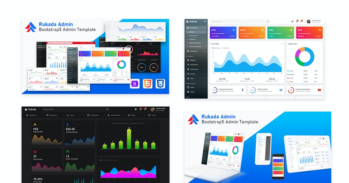 Rukada - Responsive Bootstrap 5 Admin Template