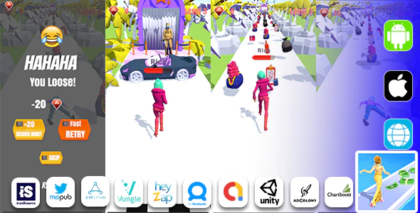 Run Rich 3D - Android | IOS (Unity-Admob-Facebook)