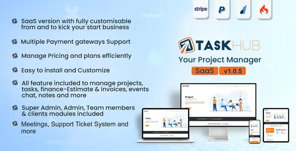 Taskhub SaaS - Project Management Tool, Finance & CRM Tool