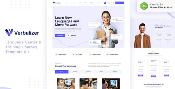 Verbalizer – Language Courses & Learning Center Elementor Template Kit